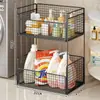Estante de Almacenamiento para Detergente de Lavandería Estante de Almacenamiento Lateral para Lavadora de Baño Estante de Almacenamiento de Pie en el Suelo Debajo del Lavabo del Baño