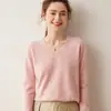 2026 Suéter de Cachemir para Mujer con Cuello en V Estilo Nuevo Otoño e Invierno Listo para Usar de Manga Larga Tejido de Cachemir Capa Base Suéter Talla Grande