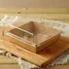 Lonchera rectangular transparente papel plástico caja postre carne desmenuzada Beckham caja de embalaje pastel rollo de huevo caja de embalaje