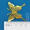 Accesorios para Ramo DIY 45*35mm Filigrana Plana Flor Mariposa de Barba Larga Pieza Bola de Flores Nupciales Decorada con Mariposa Dorada