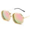 2189 Rebaja Poligonales Retro Steampunk Metal Gafas de Sol Hombres y Mujeres Amazon Gafas al por Mayor Y2