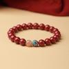 Amuleto Calmante Año de Nacimiento Loto Pulsera de Cinabrio Natural Arena Dorada Púrpura Arena Imperial Pulsera de Arena de Cristal para Mujer