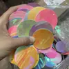 Lantejoulas Coloridas Redondas de 20mm-77mm Adesivos Artesanais para Crianças Pequenas Cores Misturadas Miçangas Grandes Enfeites DIY