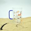 Taza de Desayuno de Vidrio de Borosilicato Alto con Tapa de Pajita Nuevo Producto Creativo Taza de Agua Resistente al Calor Gato de Dibujos Animados Taza de Agua para Niños