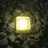 Luzes de Piso com LED Solar Transfronteiriças, Luzes de Tijolo de Gelo, Luzes Subterrâneas de Vidro, Luzes de Gramado à Prova de Chuva para Pátio Externo, Luzes Decorativas D