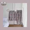 Pijama de Franela para Mujer, Estilo Otoño e Invierno, Forro Polar, Engrosado, Ropa de Casa Cálida, Adecuado para Usar Afuera, Conjunto de Manga Larga y Pantalón Largo Talla Grande para Mujer