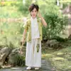 Conjunto Hanfu para Meninos e Meninas 2026 Verão Novo Estiloso Novo Estilo Chinês Traje Tang Hanfu Roupa de Performance Conjunto de Duas Peças