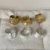 Anillo de Metal Geométrico con Textura Martillada para Mujer, Estilo Ins, Exagerado, Único, Moderno, de Moda
