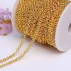 Cadena de Cobre con Relleno de Oro de 14K que Conserva el Color, Cadena en Forma de O de Doble Círculo, Cadena Redonda, DIY Pulsera Collar Accesorios de Joyería al por Mayor