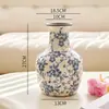 Nuevo Estilo Chino Medieval Azul y Blanco Porcelana Florero Arreglo Floral Adornos Gama Alta Nicho Retro Cerámica Florero Cerámica Florero