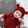 Touca de Bebê Inverno Lã Fofa Estilo Coreano Super Fofa Acolchoada Quente Tricô Proteção de Orelha Touca à Prova de Vento para Recém-nascido