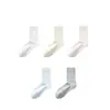 Calcetines Blancos para Mujer, Calcetines de Media Pantorrilla, Estilo Japonés Lindo, Medias Finas para Primavera y Verano, Calcetines de Algodón Blancos Dulces de Moda de Celebridad de Internet