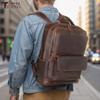 Fábrica de vacas Tide mochila de cuero personalizada mochila casual para computadora moda viajero retro mochila de cuero de vaca para hombre