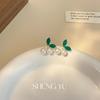 Pendientes de perla de cereza fresca de estilo francés, diseño pequeño, personalidad que combina con todo, pendientes elegantes Mori para mujer.
