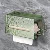Caja de Pañuelos Transparente con Diseño de Glaciar para Hogar, Baño, Montaje en Pared sin Taladro, Estante de Almacenamiento Impermeable, Caja de Pañuelos