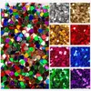 En stock 3 mm corazón de melocotón arte de uñas maquillaje de ojos escamas de purpurina corazón de amor lentejuelas hecho a mano DIY barro de cristal relleno de slime