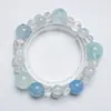 [Sensación Clara] Pulsera Artesanal de Cristal Natural Aguamarina para Mujer, Estilo Nuevo Versátil, Pulsera Blanqueadora al por Mayor