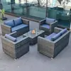 Sofá de Ratán para Exteriores, Impermeable, Protección Solar, Ocio, Silla Doble de Ratán de Hierro Forjado, Juego de Muebles para Exteriores, Balcón, Aire Libre