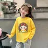 Camiseta de Manga Larga 100% Algodón para Niña 2026 Niña de Dibujos Animados Primavera y Otoño Cuello Redondo Prenda Básica Camiseta de Moda para Niños Mayores