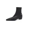 Botines elegantes y cómodos de tacón de cuña, colección otoño/invierno 2026, punta fina, tacón medio, con plantilla interior que aumenta la altura, botines cortos elásticos para mujer, talla 42