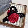 Moda Coreana Retro Nuevo Rosa Rojo Rosa Negro Flocado Horquilla Pinza Accesorios para el Cabello Accesorios para el Cabello