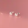 Aretes de Plata S925 Nalan para Mujer Estilo Coreano Simples Dulces Pequeños Frescos Diamante Pequeño Corazón Pequeño Aretes M01421