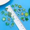 20 Pingentes de Liga de Trevo de Quatro Folhas e Cacto Verde Caindo para Pulseira Feita à Mão DIY Acessórios de Joia