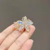 Pinza para flequillo de mujer tamaño pequeño pinza de agarre Pinza de flor para pelo suelto de网红 Pinza lateral de flor de imitación de cristal para niña Pinza superior