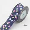 Fita de embalagem de presente com bolinhas de 25mm para grampo de cabelo, caixa de bolo DIY, cinto decorativo, fita de tecido 10 jardas/Rolo