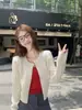 Estilo Novo de Outono Blusa Cardigan Vermelho Tricô Feminino Novo Casaco Suéter de Trança Casaco Roupa de Início de Outono