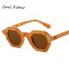 Gafas de Sol Poligonales de Arroz para Uñas Ins Moda Calle Fotográfico Vintage Gafas de Sol Estilo Europeo y Americano Distintivas Cóncavas Modernas