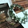 Pulsera Fantasma Verde Pulsera Cornucopia de Cristal Cielo Estrellado Teñido Mar de Flores Explosivas Pulsera Verde Algas Cielo Estrellado Pulsera