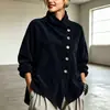 26 Chaqueta Abrigo de Pana Irregular Holgada Hombro Caído Botón Angulado Nuevo Otoño e Invierno Europeo y Americano para Mujer Múltiples Colores Venta al por Mayor