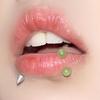 Anillo de labio luminoso Macaron para uñas, hueso de oreja, acrílico, color pequeño, fresco, joyería piercing, luminoso, caña Didi para hombres y mujeres.