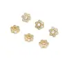 Retenção de Cor Elevada Ouro Real 18K Cravejado de Diamantes Engrenagem Floco de Neve Contas Espaçadoras Pulseira Colar Contas Artesanal DIY Joias C21