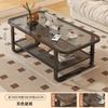 Mesa de Café para Sofá Sala de Estar Hogar Lujo Ligero Sentido de Gama Alta Apartamento Pequeño Mesa Moderna Simple Vidrio Templado Estilo Crema