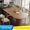 Mesa de Jantar de Madeira Maciça Design Nórdico Mesa Oval de Negociação de Luxo Leve com Estilo Silencioso Mesa de Jantar de Ilha Mesa de Café Integrada Simples