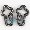 Acessórios de joias DIY cobre puro micro cravejado zircônia luxo parafuso pode abrir e fechar fivela de pulseira e colar