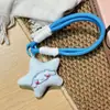 Macaron Felpa Estrella de Cinco Puntas Gato Cuerda para Teléfono Celular Joyería Colgante para Bolso de Mejor Amiga Muñeca Estrella de Orejas Grandes Dulce