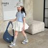 YOJIA Niñas Manga Corta Verano 2025 Nuevo Estilo Occidental Internet-famoso Ropa Infantil Niñas Media Manga Top Niñas Camiseta Infantil Verano
