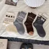 Calcetines de Lana Estilo Fair Isle Retro para Mujer en Otoño e Invierno, Calcetines Cálidos y Engrosados de Media Pantorrilla, Lindos Calcetines con Lazo y Perrito