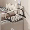 Perchero de Ropa para Mesita de Noche de Dormitorio, Cabecera de Recámara, Estante de Almacenamiento Retráctil Multifuncional, Perchero de Ropa para Colgar en Balcón del Hogar sin Taladro