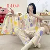 Pijama de mujer para otoño e invierno, conjunto de tres piezas de algodón nube, ropa de casa, estilo lindo y dulce de estudiante 2026