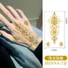 Exclusivos Adesivos de Tatuagem de Henna com Estampa Dourada, Maquiagem Versátil Estilo Étnico Retrô, À Prova d'Água, Não Desbota, Respirável, Natural e Realista