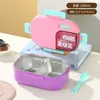 Fiambrera de Acero Inoxidable Transfronteriza Compartimento para Microondas Fiambrera Sellada a Prueba de Fugas Portátil Fiambrera para Estudiantes Fiambrera para Niños