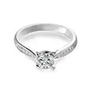 Anillo de diamante de cuatro garras de plata de ley S925 Popular europeo y americano simple moda clásico micro diamante Anillo pulsera para mujer