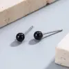 Aretes de Ágata Negra para Mujer, Nuevo Diseño Minimalista de Nicho de Moda, Versátiles y Elegantes, Pequeños y Modernos con un Toque de Lujo, Aretes de Lujo Ligero