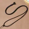 Cordón con Colgante Minimalista de Jade Hetian Natural, Colgante de Cuello Pixiu de Jade, Cordón Trenzado Ajustable para Hombres