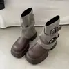 Botines Martin negros de tacón grueso estilo británico retro para mujer, nueva colección de otoño 2026, estilizan y aumentan la altura