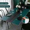 Venta de Liquidación Mantel de PVC Verde Oscuro Piel Sintética Impermeable al Aceite para Mesa de Comedor Hogar Moderno Sencillo Salvamanteles de Piel Sintética